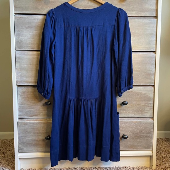 Anthropologie Dubois Blue Embroidered Tunic Shirt Dress - Picture 3 of 6